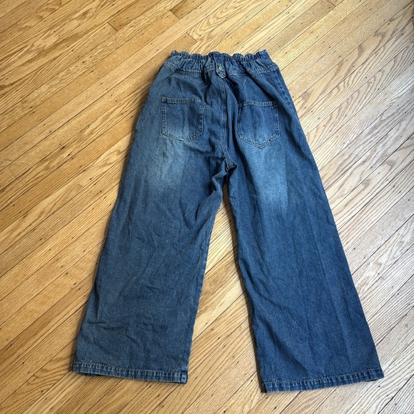 Monthorigin High Rise Wide Leg Jeans Button Front Raw Hem Boho Y2K 28x28 - Picture 11 of 14